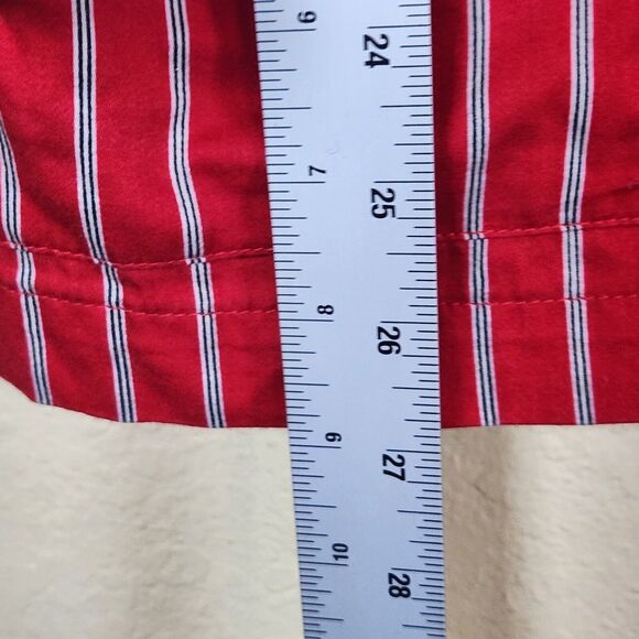 RALPH‎ LAUREN Pajamas Red Stripe Monogrammed Top only 100% Cotton M Christmas - Picture 7 of 8